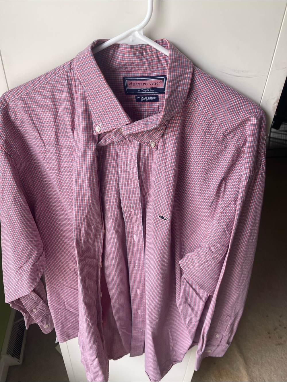 Vineyard Vines Red and White Micro-Plaid Button-Down Shirt